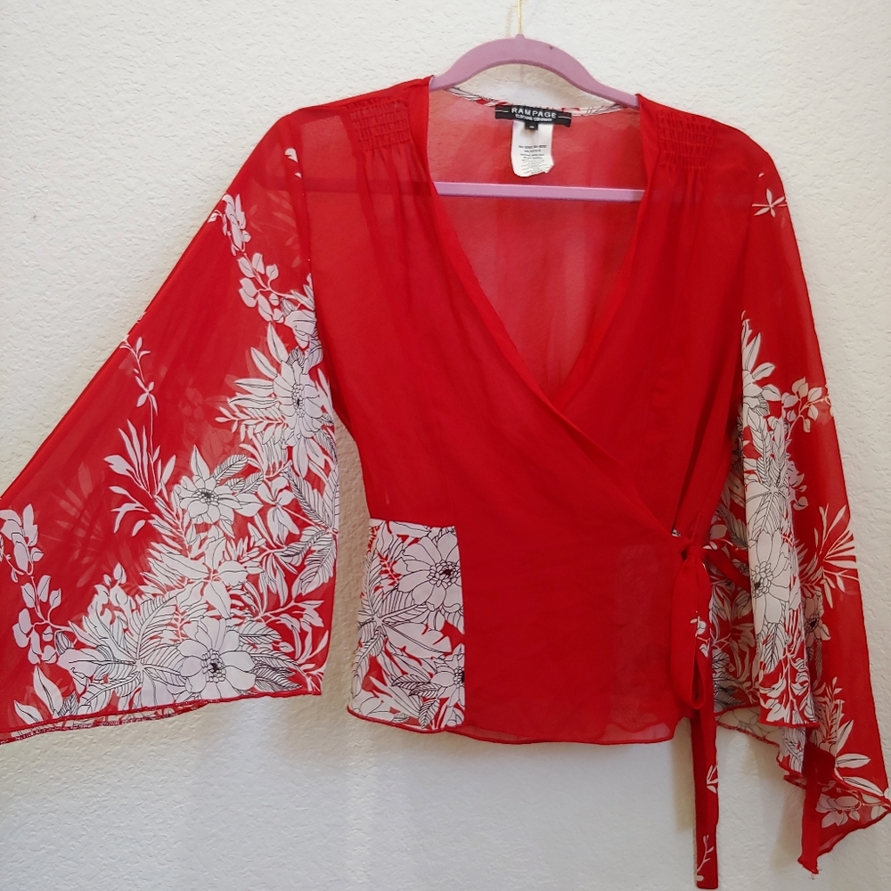 Rampage wrap blouse